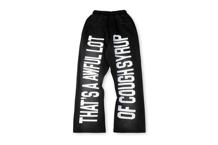 [50% Off]Cough Syrup Skull Bone Embroidery Logo Printed Pants 28632499