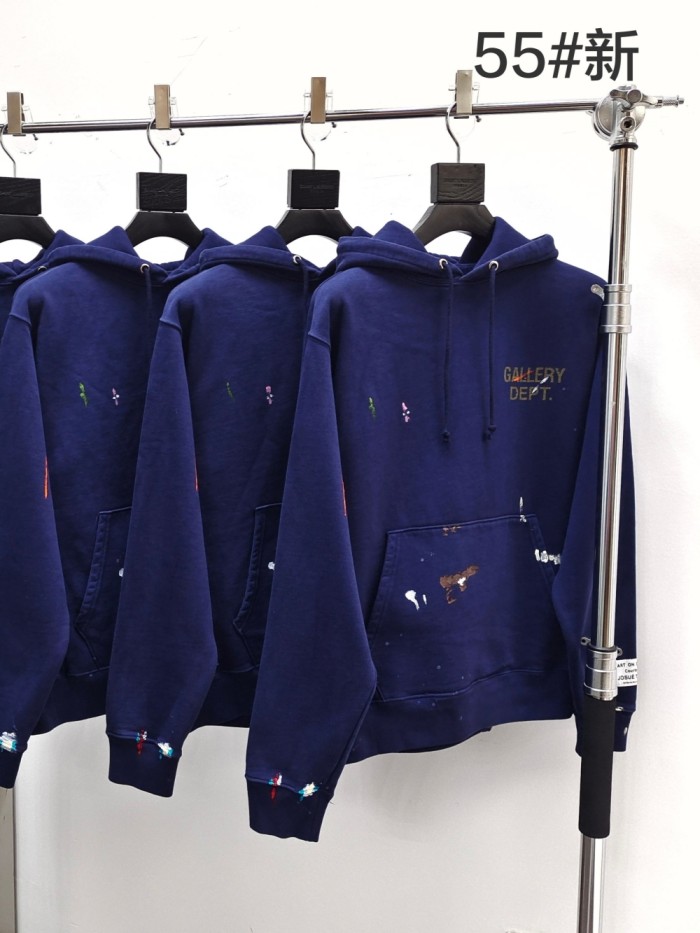 [50% Off]GaIIery Dept. [Big & Tall for weights up to 260 lbs]1:1 quality version Yellow Letter Hand-Painted Hoodie 28675092
