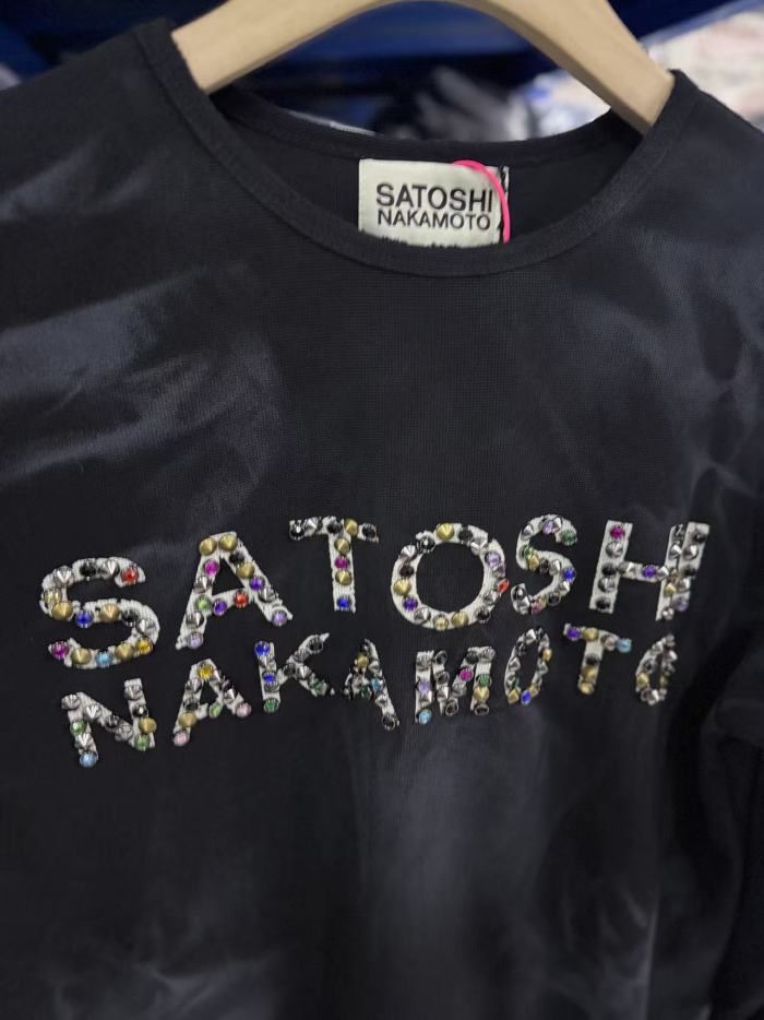 Satoshi Nakamoto Wax Wash Color Beaded Waffle Crewneck Long Sleeve Tee 29532878
