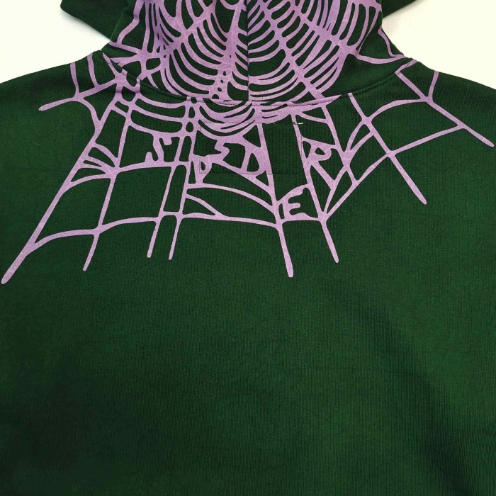 Sp5der [Big & Tall for weights up to 220 lbs]1:1 quality version Purple Spider Web Hat Small Star Hoodie & Pants Set 29533036