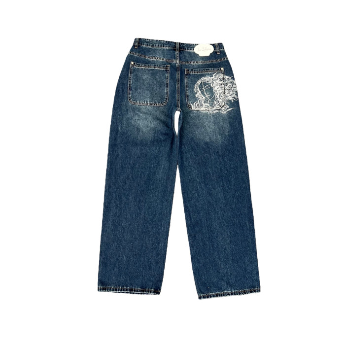 [50% Off]Casablanca Derschutze Portrait Embroidered Jeans 28519185