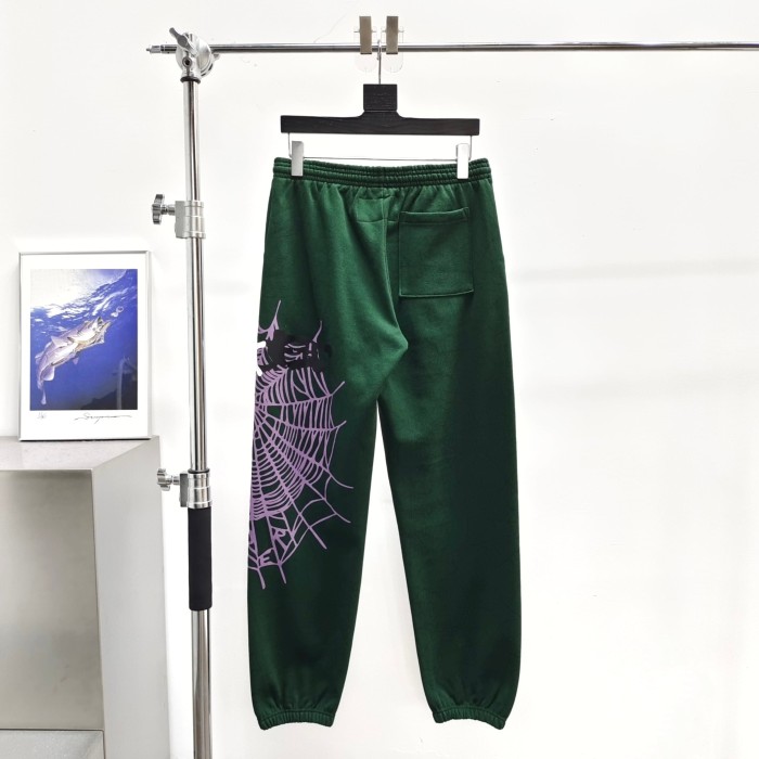 Sp5der [Big & Tall for weights up to 220 lbs]1:1 quality version Purple Spider Web Hat Small Star Hoodie & Pants Set 29533036