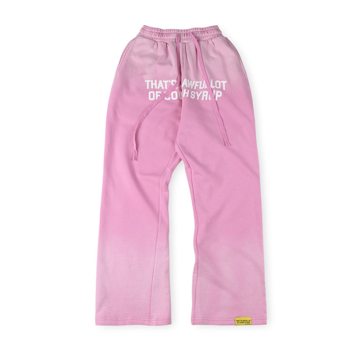 [50% Off]Cough Syrup Cracked Letter Print Washed Version Hoodie & Pants Set 2 colors 28688378