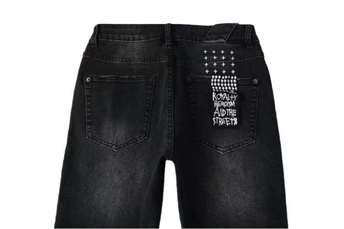[50% Off]Ksubi 1:1 quality version Red Letter Embroidery Hole Jeans 28700618