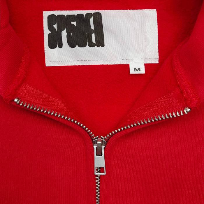 Sp5der [Big & Tall for weights up to 220 lbs] 1:1 quality version Sp5der Red Rhinestone Web Zip Hoodie & Sweatpants