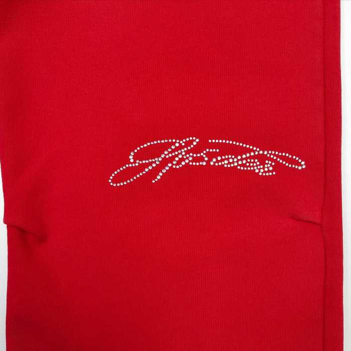 Sp5der [Big & Tall for weights up to 220 lbs] 1:1 quality version Sp5der Red Rhinestone Web Zip Hoodie & Sweatpants
