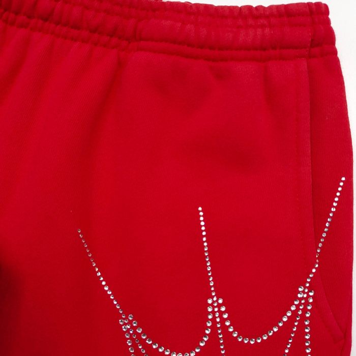 Sp5der [Big & Tall for weights up to 220 lbs] 1:1 quality version Sp5der Red Rhinestone Web Zip Hoodie & Sweatpants
