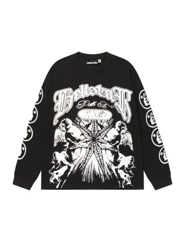 [50% Off]Hellstar Studio Seven-point Star Angel Print Long Sleeve T-Shirt 2 colors 28704408