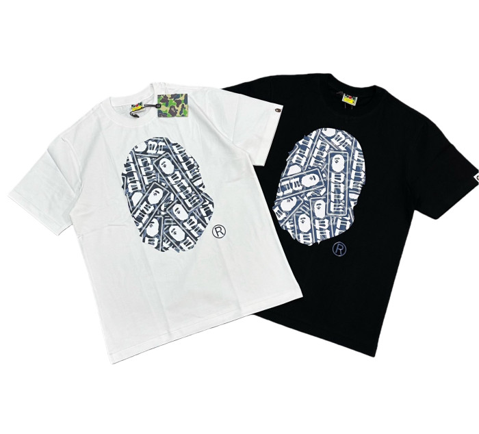[50% Off]A Bathing Ape Bape 1:1 quality version Ape Man Patchwork Pattern Printed Tee 2 colors 28694971