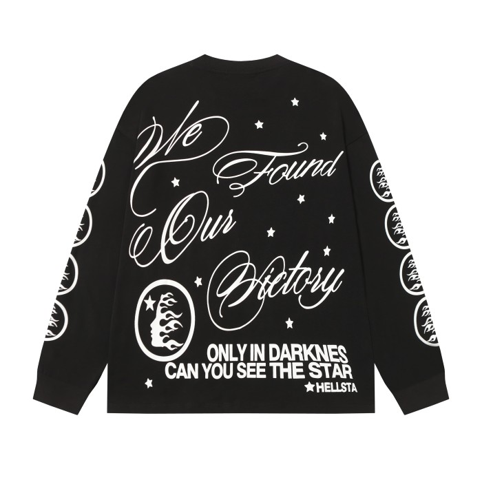 [50% Off]Hellstar Studio Seven-point Star Angel Print Long Sleeve T-Shirt 2 colors 28704408