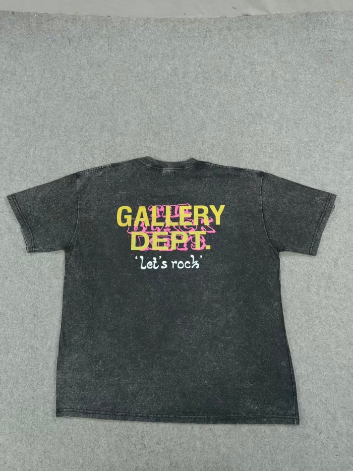GaIIery Dept. Grunge Rock Streetwear Double Sided Pink Chair Sketch Graphic Back Gold Overlap Letter Slogan Print Oversized Washed Cotton Tee 29358829
