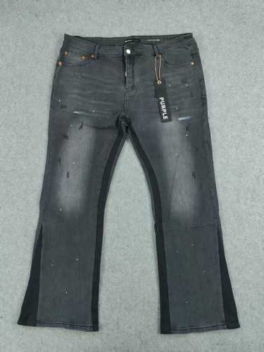 Purple Brand 1:1 quality version Dark Misty Vintage Ink Splatter Flared Jeans 29080662