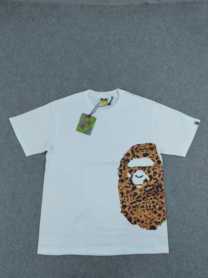 A Bathing Ape Bape Leopard print ape head short sleeved  print T-shirt 2 colors 29053575