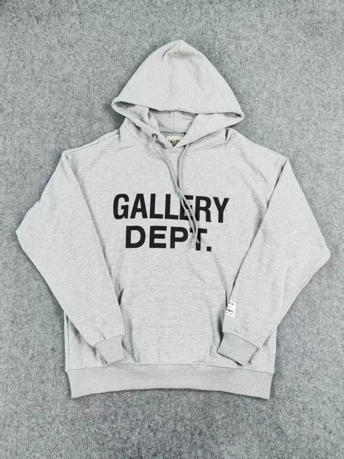 Classic monogram print front solid color hoodie 4 colors