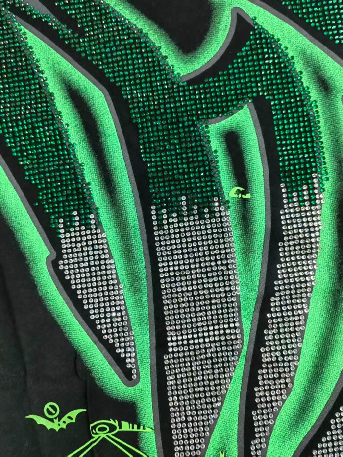 Mixed Emotion Goblin Rhinestone Letter Print Tee 28592930