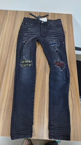 [50% Off]Three Color Patch Slim Jeans