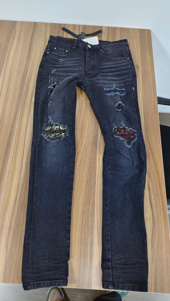 [50% Off]Three Color Patch Slim Jeans
