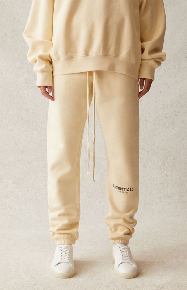 Fear Of God (Essentials) 1:1 quality version 3M Reflective Letter Brushed Fleece Casual Cuffed Pants 8 colors 29545593