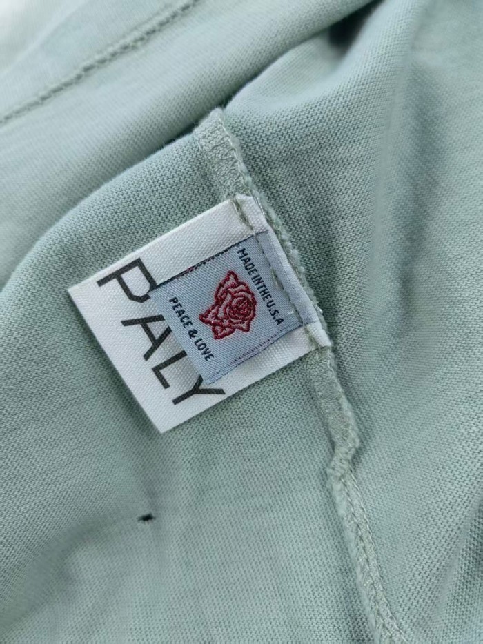 Paly Hollywood [Big & Tall for weights up to 220 lbs]1:1 quality version Triangle Eye Hot Drill Mint Green Long Sleeve Tee 29533029
