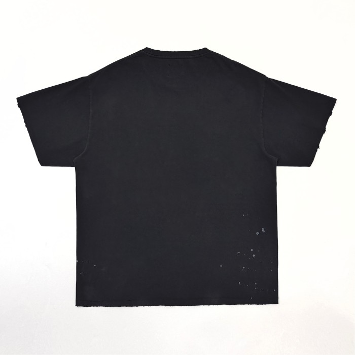 GaIIery Dept. [Big & Tall for weights up to 220 lbs]1:1 quality version Yellow Big D Letter Paint Splatter Frayed Tee 29545398