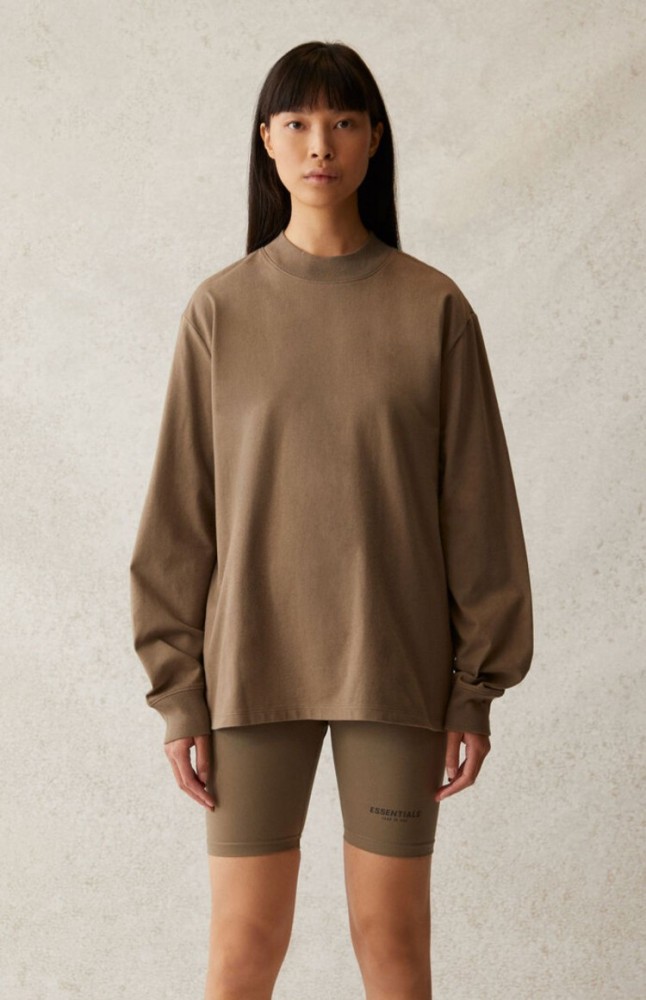 Fear Of God (Essentials) 1:1 quality version Back 3D Silicone Letter Logo Oversized Long Sleeve Tee 4 colors 29545640