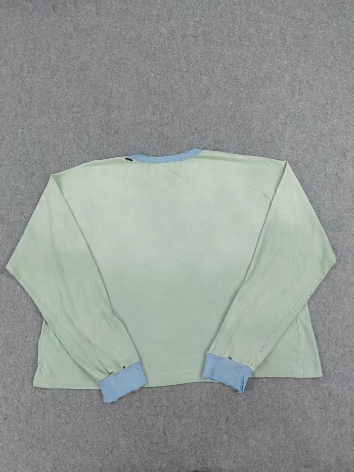 Paly Hollywood [Big & Tall for weights up to 220 lbs]1:1 quality version Triangle Eye Hot Drill Mint Green Long Sleeve Tee 29533029