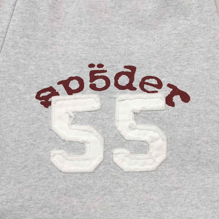 Sp5der [Big & Tall for weights up to 220 lbs]1:1 quality version Raglan Stitching 55 Frayed Patch Hoodie & Pants Set 29545412