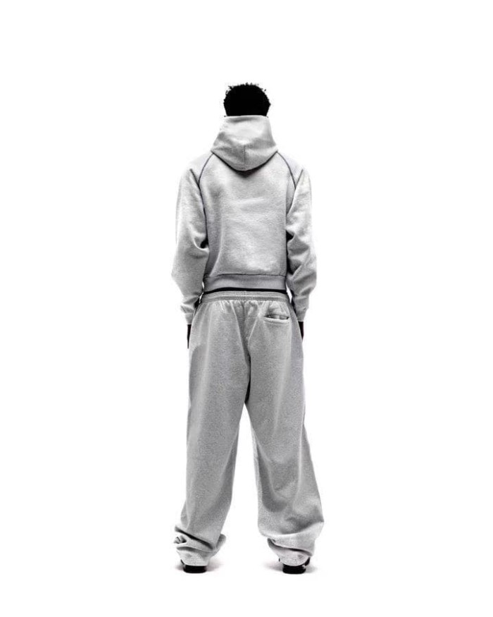 Sp5der [Big & Tall for weights up to 220 lbs]1:1 quality version Raglan Stitching 55 Frayed Patch Hoodie & Pants Set 29545412