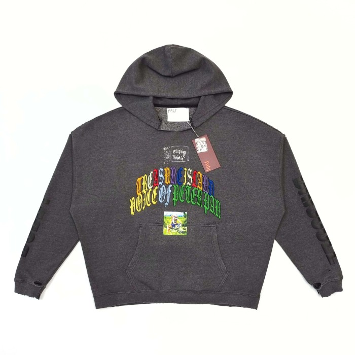 Paly Hollywood [Big & Tall for weights up to 220 lbs]1:1 quality version Colorful Letter Embroidery Poppy Photo Distressed Hoodie 29545219