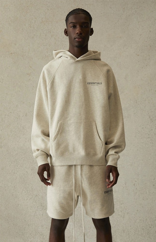 Fear Of God (Essentials) 1:1 quality version Raglan Sleeve Chest Logo Kangaroo Pocket Hoodie 4 colors 29545611