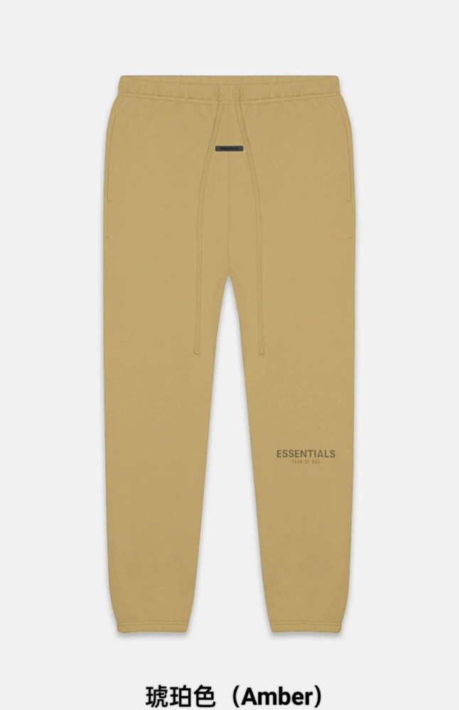 Fear Of God (Essentials) 1:1 quality version 3M Reflective Letter Brushed Fleece Casual Cuffed Pants 8 colors 29545593