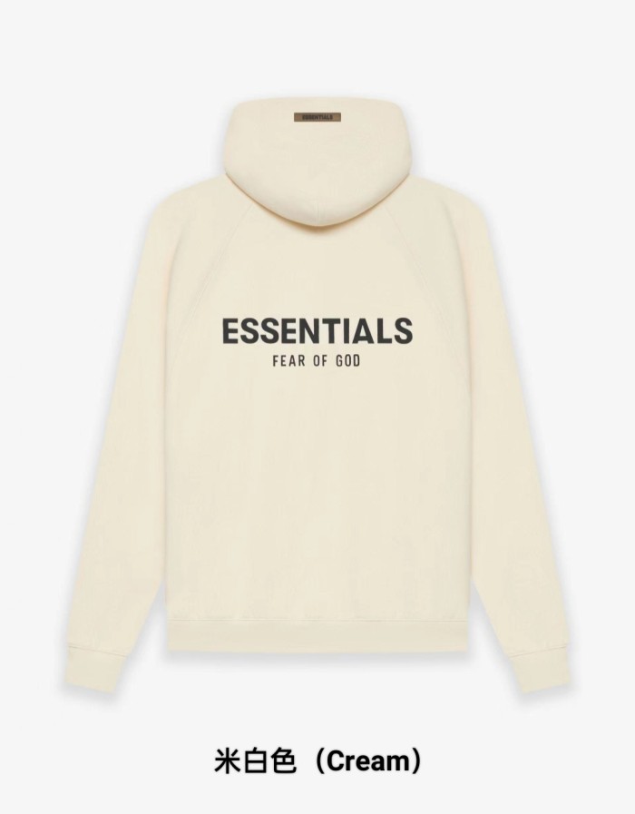 Fear Of God (Essentials) 1:1 quality version Back Silicone 3D Letter Brushed Fleece Hoodie 8 colors 29545510