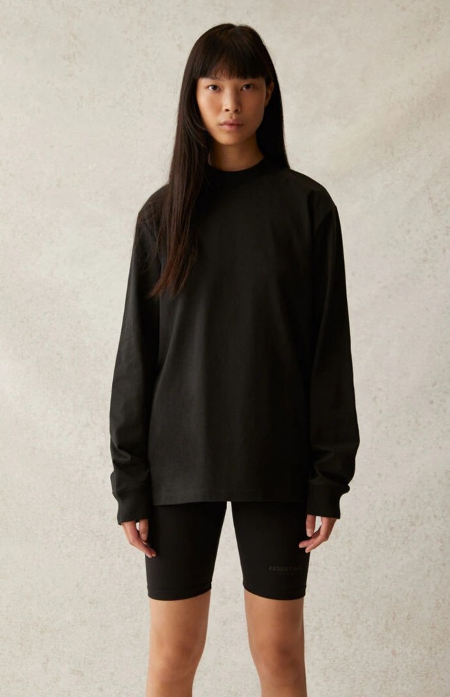 Fear Of God (Essentials) 1:1 quality version Back 3D Silicone Letter Logo Oversized Long Sleeve Tee 4 colors 29545640