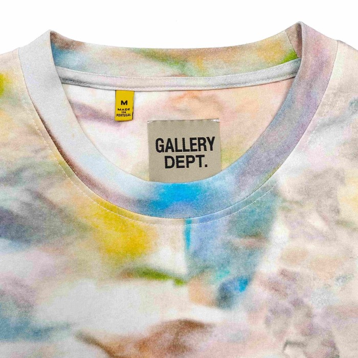 GaIIery Dept. [Big & Tall for weights up to 220 lbs]1:1 quality version Full Watercolor Tie Dye Back French Slogan Tee 29545276