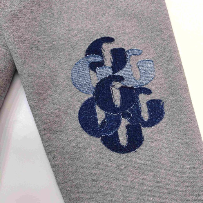 GaIIery Dept. [Big & Tall for weights up to 260 lbs]1:1 quality version Denim Layered G Patch French Slogan Full Zip Hoodie 29545408