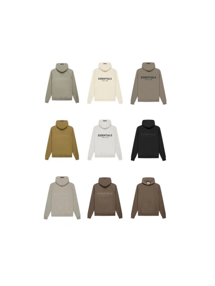Fear Of God (Essentials) 1:1 quality version Back Silicone 3D Letter Brushed Fleece Hoodie 8 colors 29545510