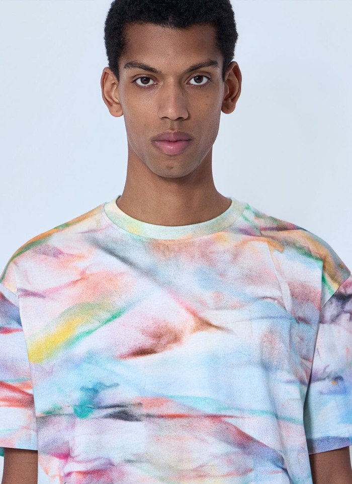 GaIIery Dept. [Big & Tall for weights up to 220 lbs]1:1 quality version Full Watercolor Tie Dye Back French Slogan Tee 29545276