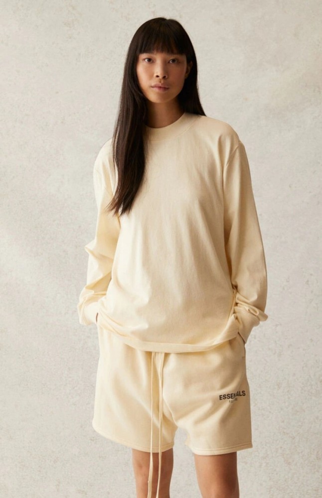 Fear Of God (Essentials) 1:1 quality version Back 3D Silicone Letter Logo Oversized Long Sleeve Tee 4 colors 29545640