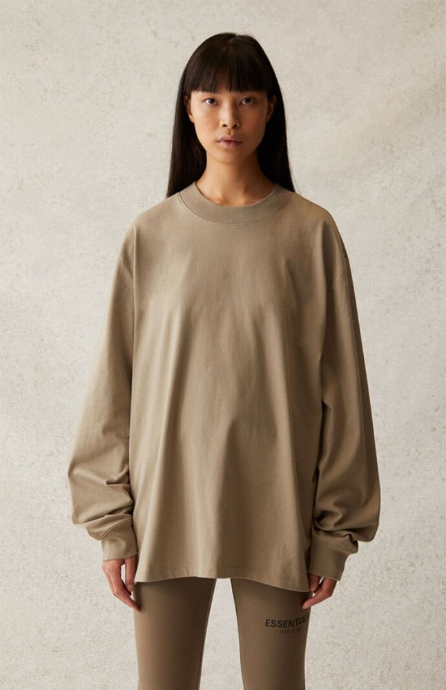 Fear Of God (Essentials) 1:1 quality version Back 3D Silicone Letter Logo Oversized Long Sleeve Tee 4 colors 29545640