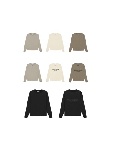 Fear Of God (Essentials) 1:1 quality version Back 3D Silicone Letter Logo Oversized Long Sleeve Tee 4 colors 29545640