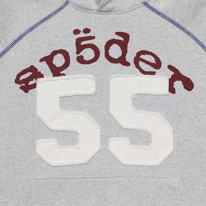 Sp5der [Big & Tall for weights up to 220 lbs]1:1 quality version Raglan Stitching 55 Frayed Patch Hoodie & Pants Set 29545412
