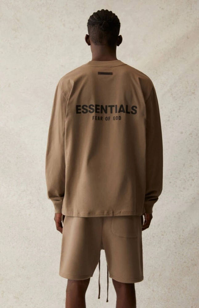 Fear Of God (Essentials) 1:1 quality version Back 3D Silicone Letter Logo Oversized Long Sleeve Tee 4 colors 29545640