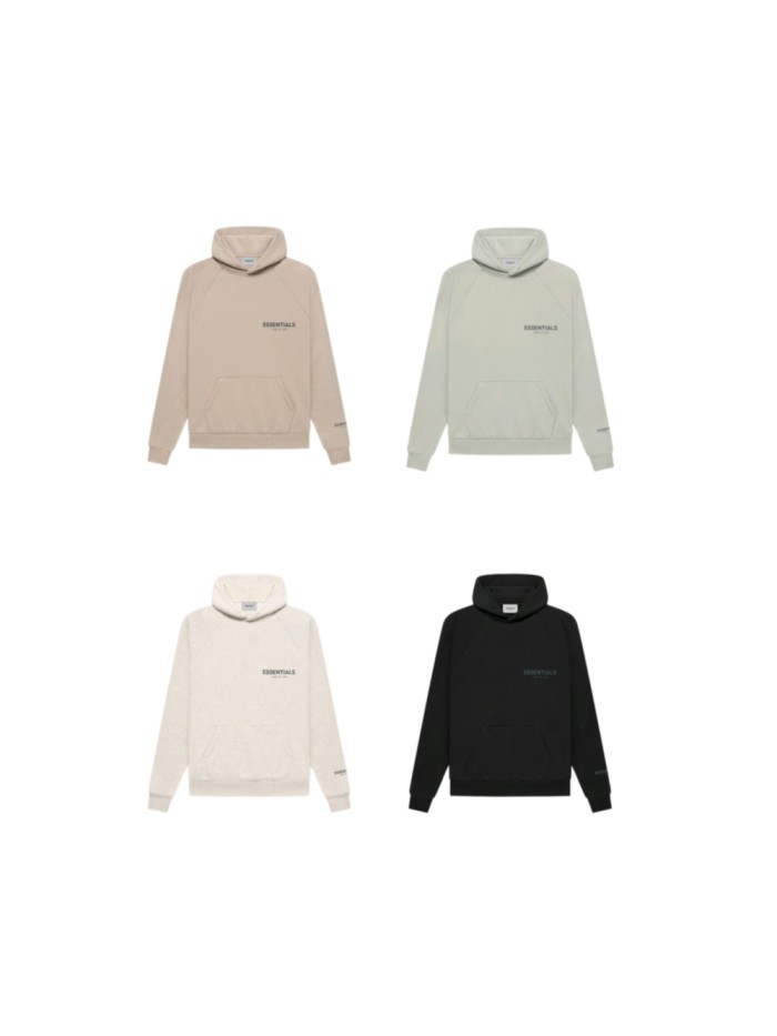 Fear Of God (Essentials) 1:1 quality version Raglan Sleeve Chest Logo Kangaroo Pocket Hoodie 4 colors 29545611