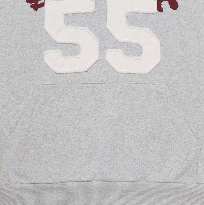 Sp5der [Big & Tall for weights up to 220 lbs]1:1 quality version Raglan Stitching 55 Frayed Patch Hoodie & Pants Set 29545412