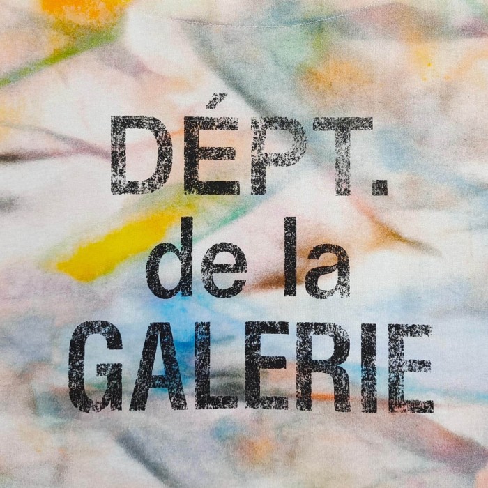 GaIIery Dept. [Big & Tall for weights up to 220 lbs]1:1 quality version Full Watercolor Tie Dye Back French Slogan Tee 29545276