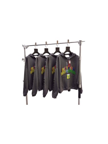 Paly Hollywood [Big & Tall for weights up to 220 lbs]1:1 quality version Colorful Letter Embroidery Poppy Photo Distressed Hoodie 29545219