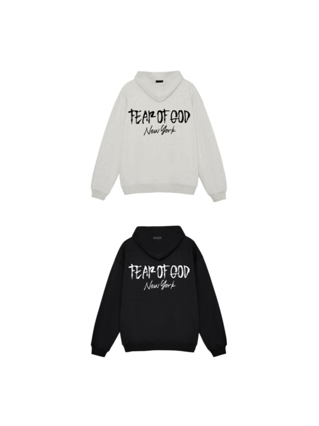 Fear Of God (Essentials) Front Mini Logo Back New York Brushstroke Slogan Hoodie 2 colors 29547443