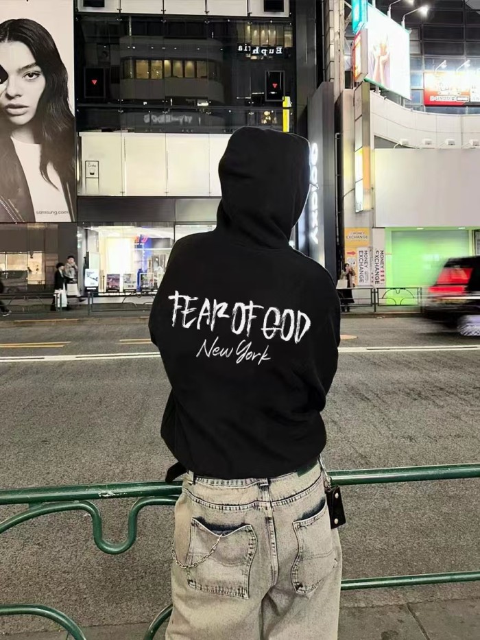Fear Of God (Essentials) Front Mini Logo Back New York Brushstroke Slogan Hoodie 2 colors 29547443