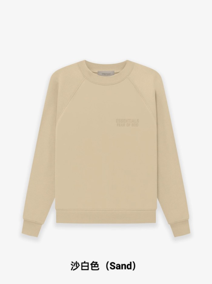 Fear Of God (Essentials) [Big & Tall for weights up to 220 lbs]1:1 quality version 3D Silicone Letter Pullover Sweatshirt 6 colors 29547523