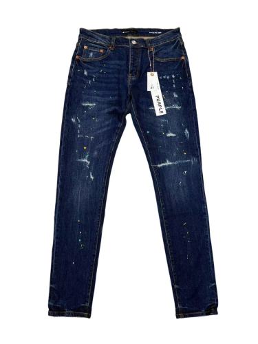 Purple Brand 1:1 quality version Washed Paint Splatter Distressed Slim Straight Jeans 29547692